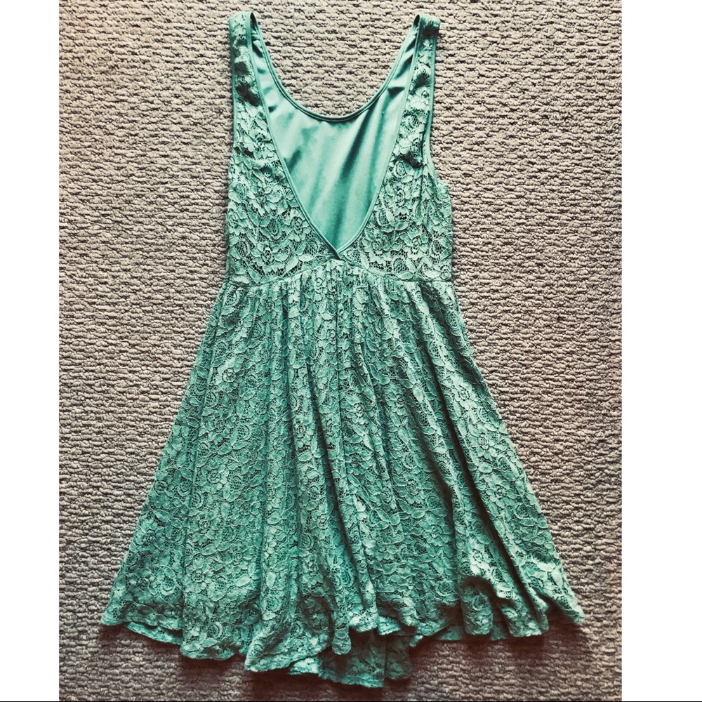 Urban Outfitters Pins/Needles Lace Dress Turqouise